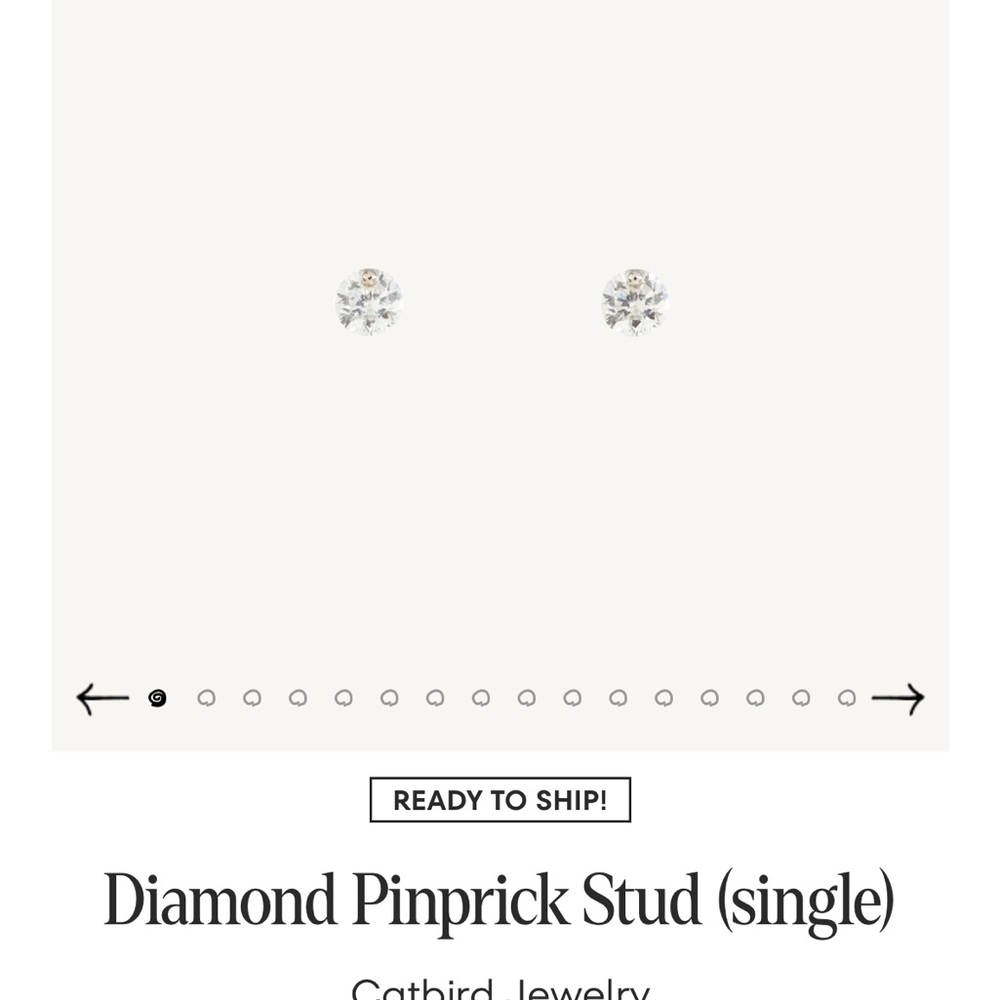 Catbird diamond pinprick studs (set of two)